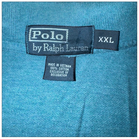Polo Ralph Lauren Shirt Mens XXL Teal Short Sleeve Pony Logo Pique Cotton Mesh - Picture 6 of 7
